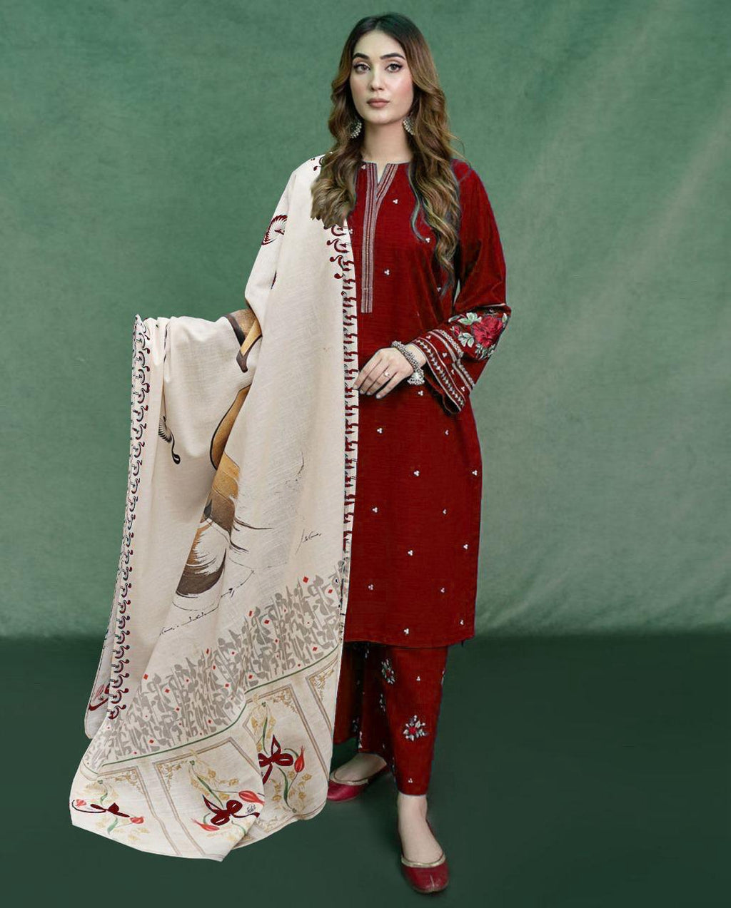 DHANAK 3PC EMBROIDERED