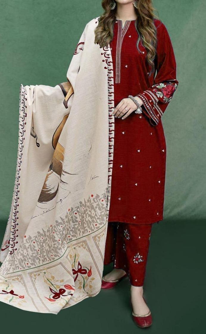 DHANAK 3PC EMBROIDERED