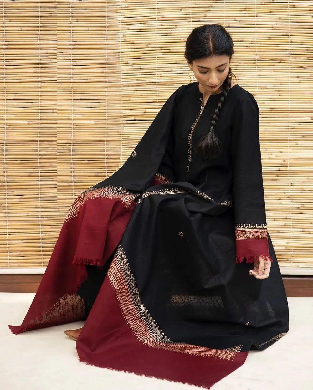 DHANAK 3PC EMBROIDERED